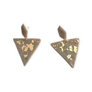 Geometric gold flake polymer clay earrings